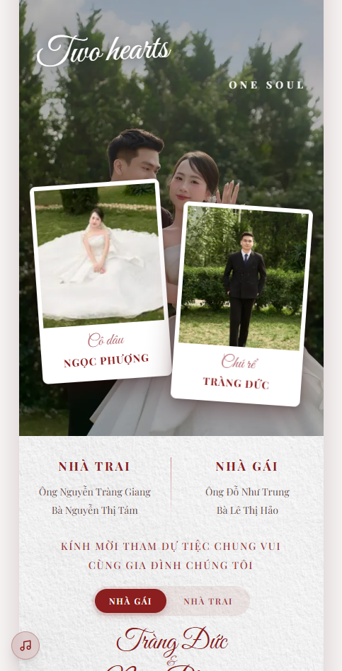 Mẫu thiệp cưới online Duyên dáng 02