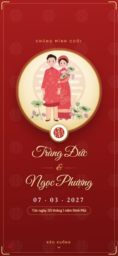 Mẫu thiệp cưới online Chibi