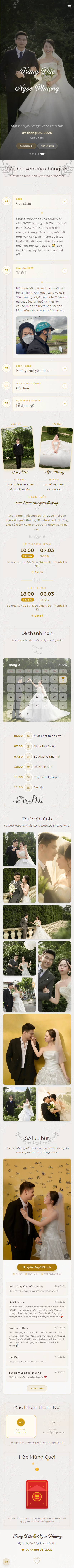 Mẫu thiệp cưới online Lãng mạn Gold