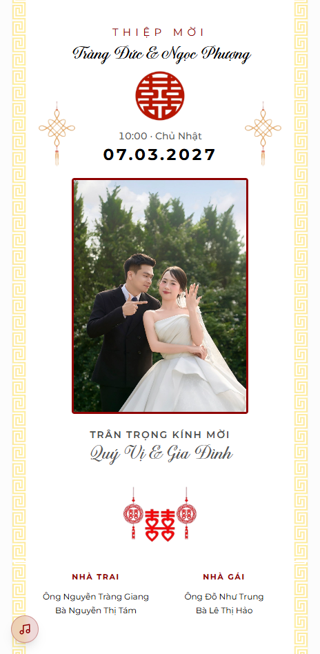 Mẫu thiệp cưới online Truyền thống 01