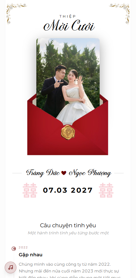 Mẫu thiệp cưới online Duyên dáng 01