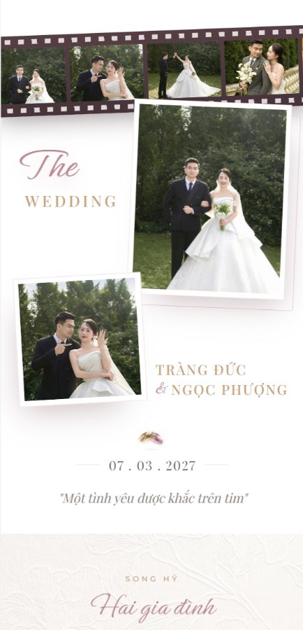 Mẫu thiệp cưới online Sương mai